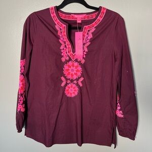 NWT Lilly‎ Pulitzer Coretta Tunic Cherry Ganache- XS
